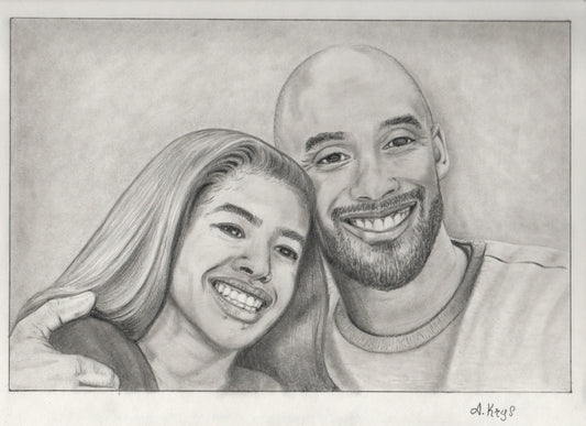 "Kobe and Daughter" (Original) by Aaron Krysowaty