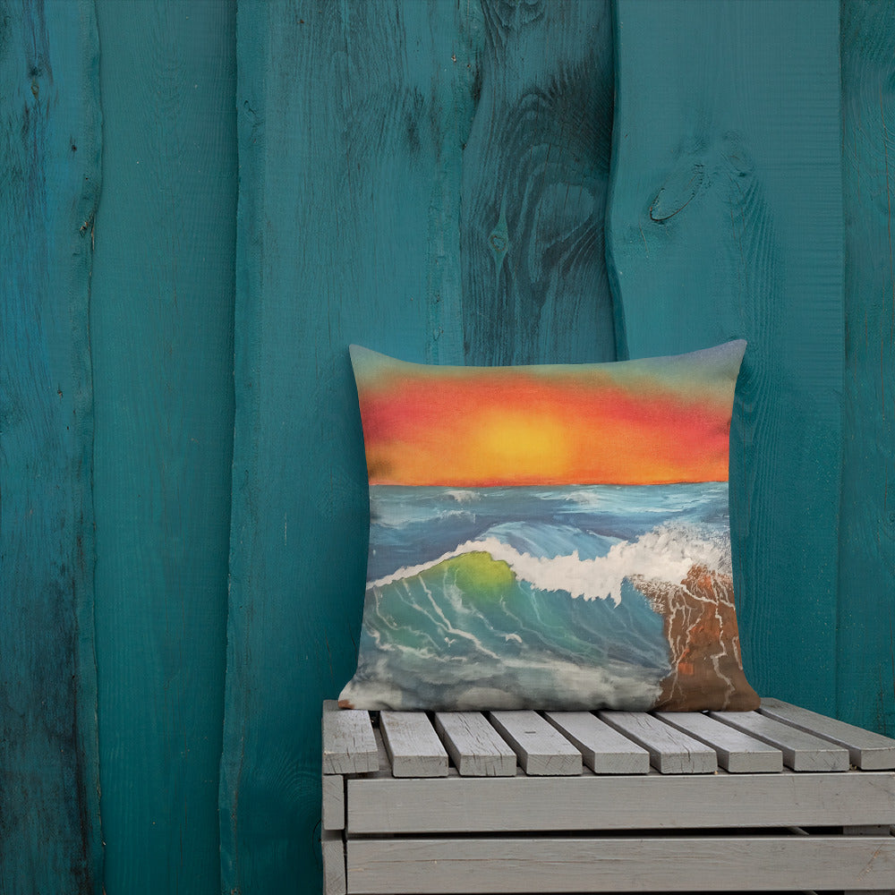 "Seascapes" by D. Gailey - Premium Pillow