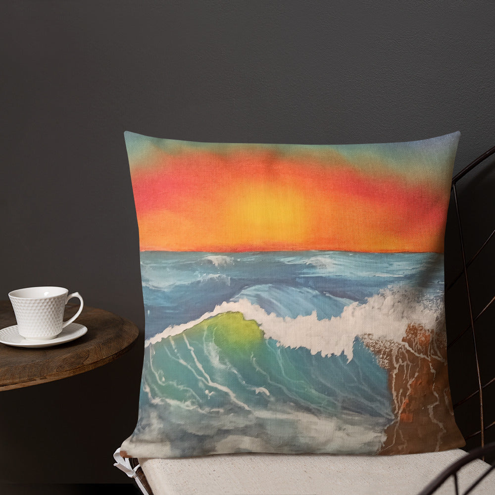 "Seascapes" by D. Gailey - Premium Pillow