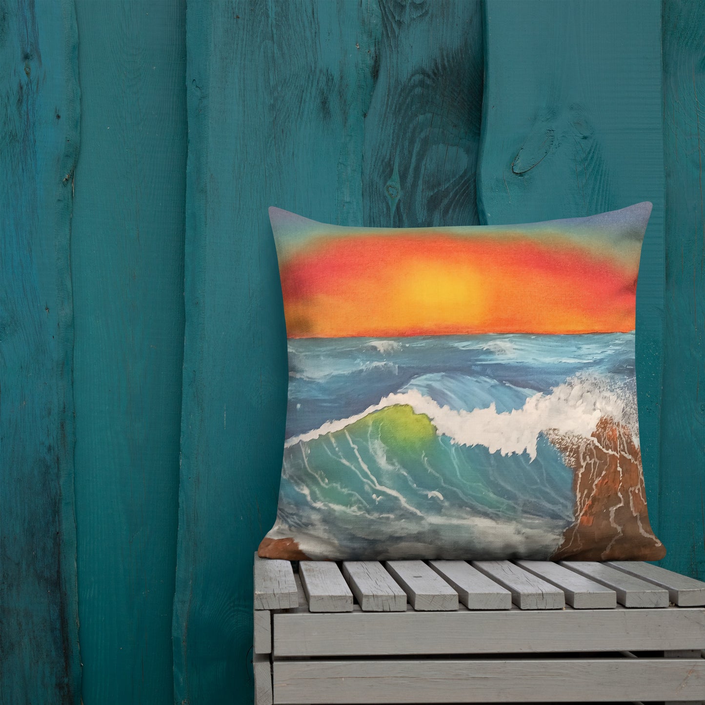 "Seascapes" by D. Gailey - Premium Pillow