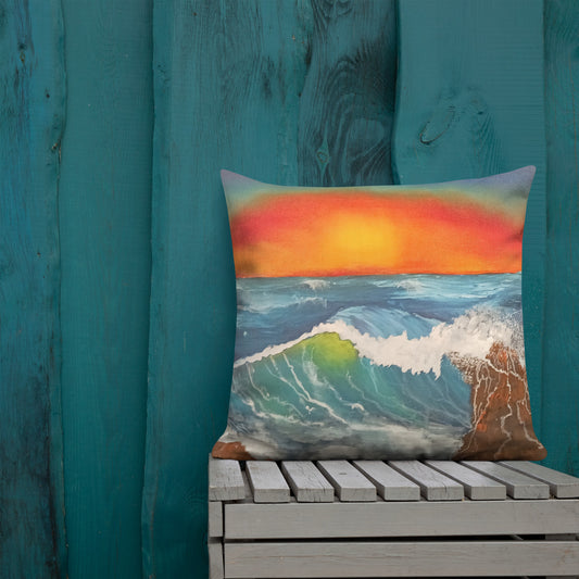 "Seascapes" by D. Gailey - Premium Pillow