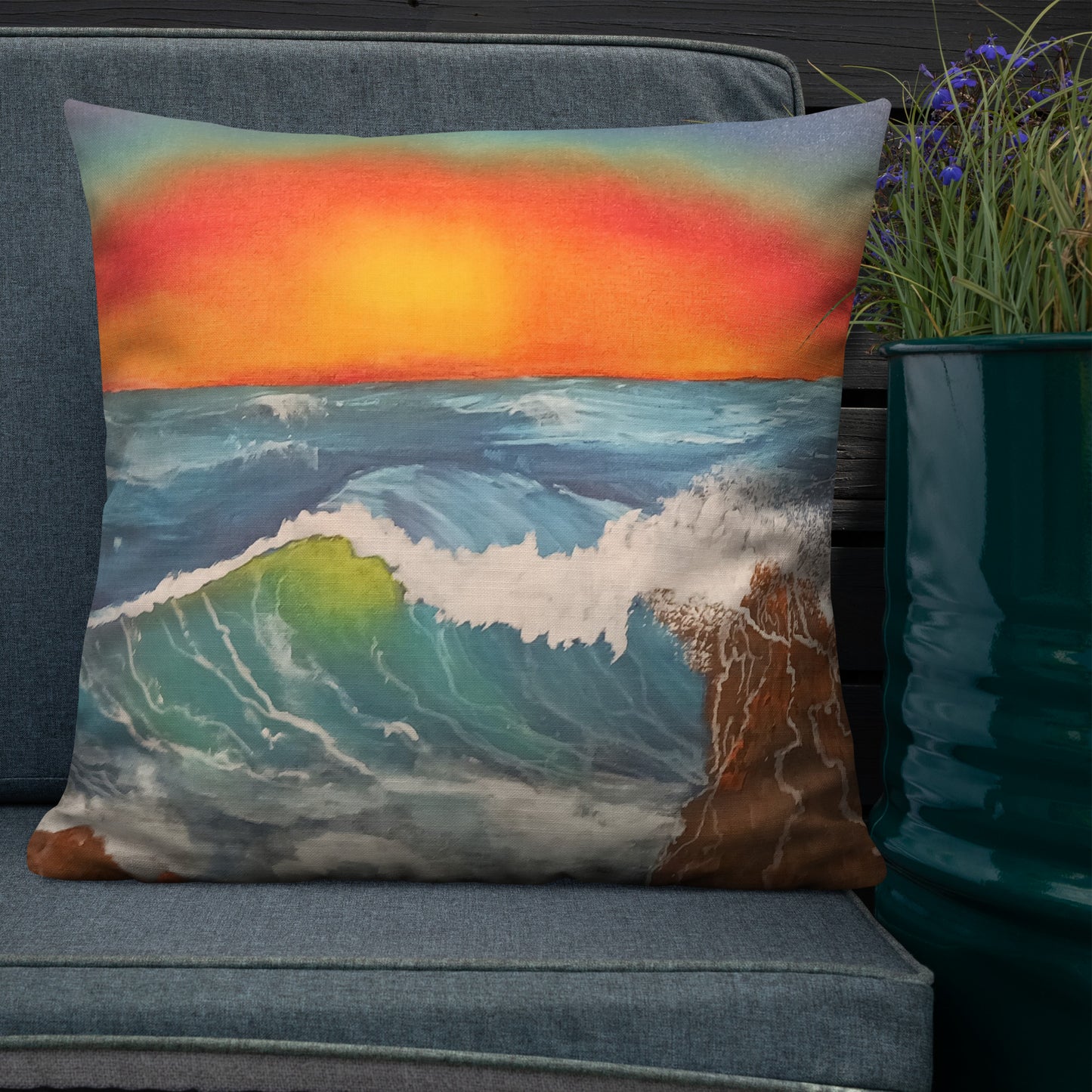 "Seascapes" by D. Gailey - Premium Pillow