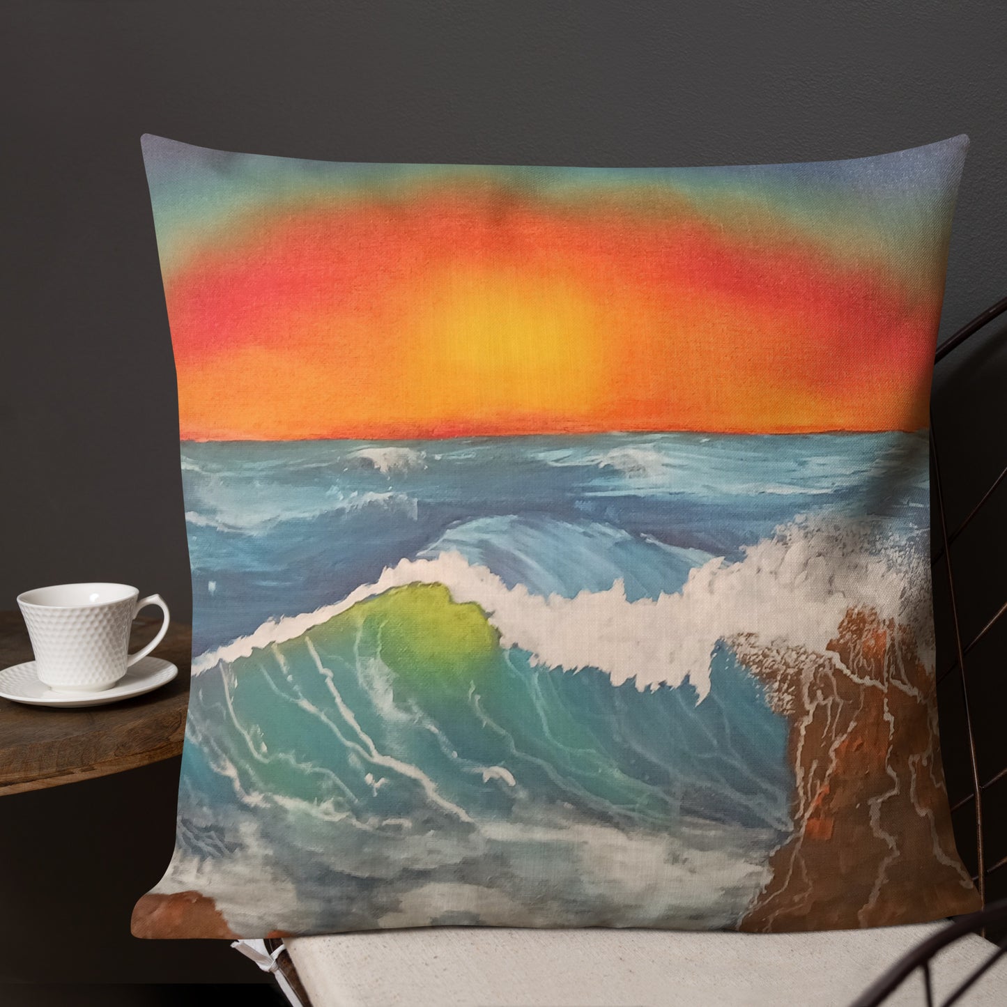 "Seascapes" by D. Gailey - Premium Pillow