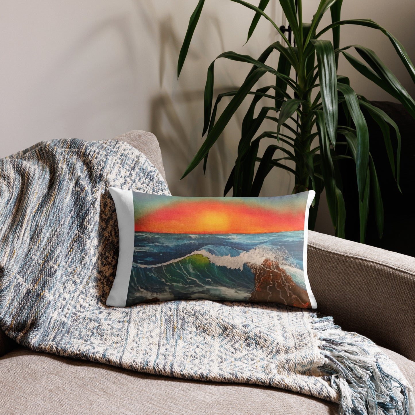 "Seascapes" by D. Gailey - Premium Pillow Case