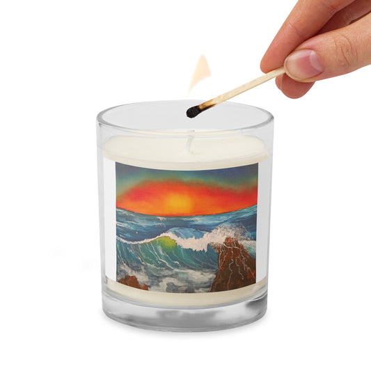 "Seascape #1" by D. Gailey - Glass jar soy wax candle