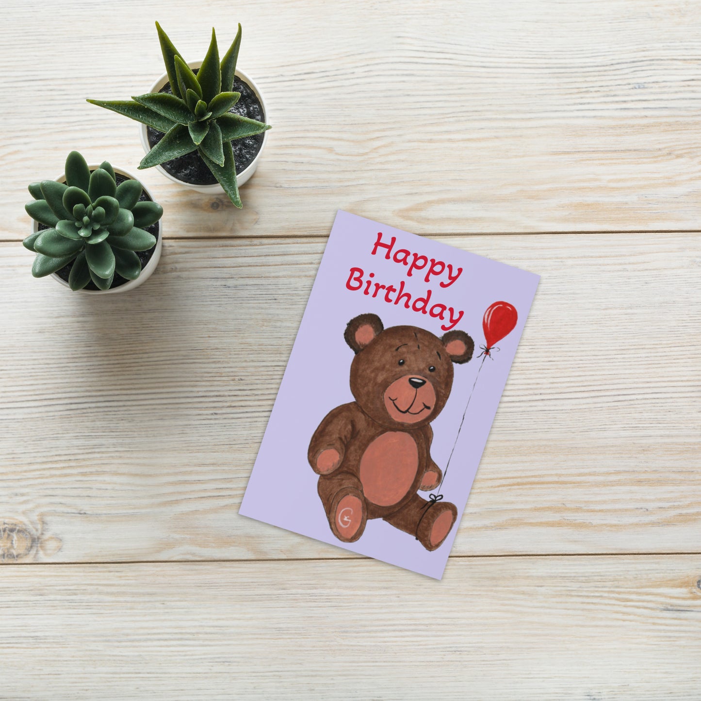 "Birthday Bear" by D Gailey - Greeting card