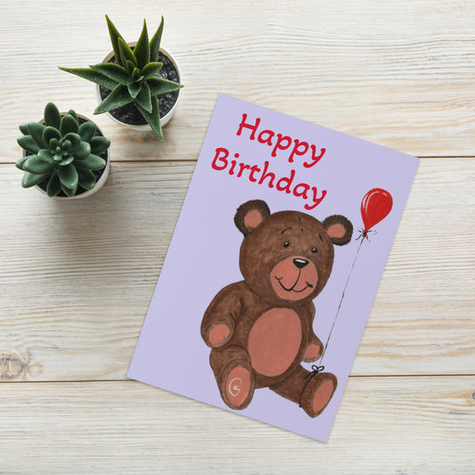 "Birthday Bear" by D Gailey - Greeting card