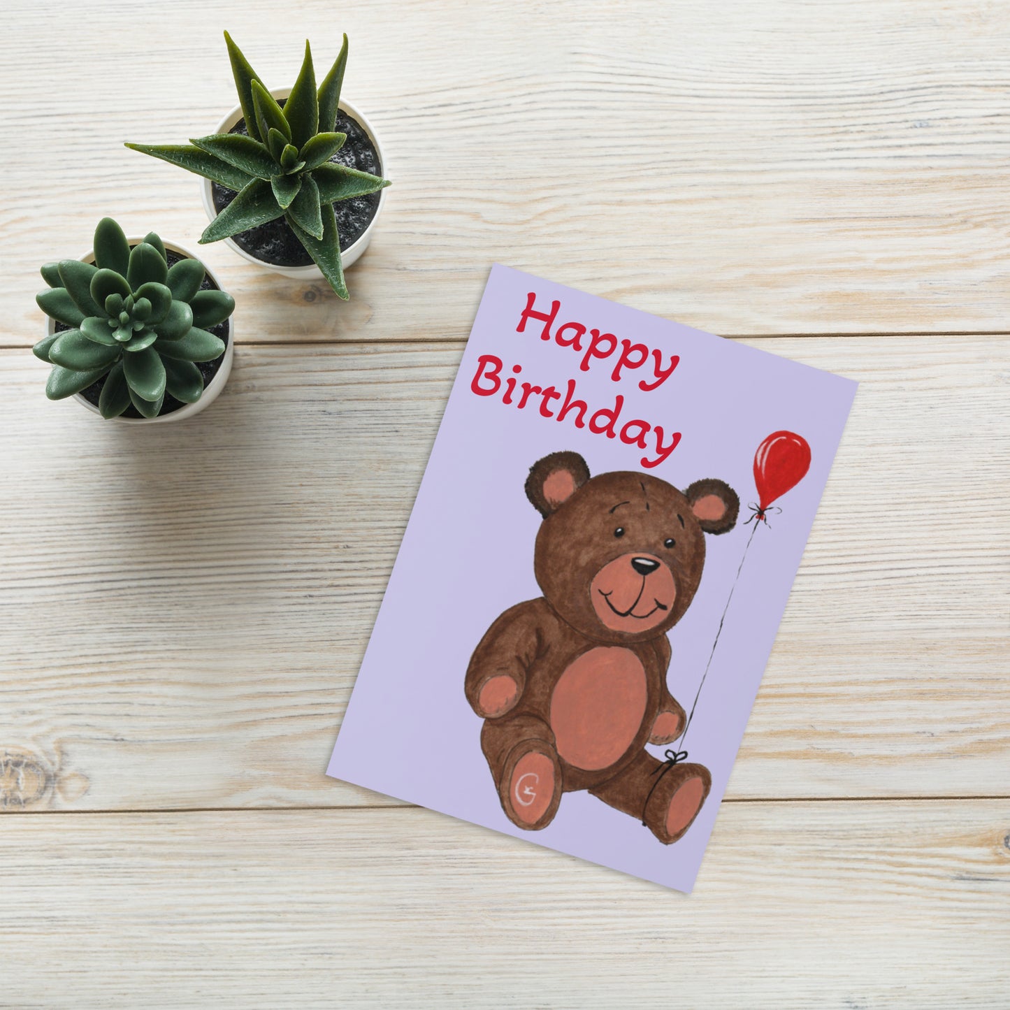 "Birthday Bear" by D Gailey - Greeting card