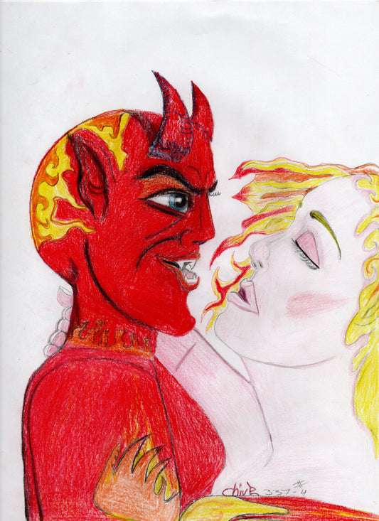 "Red Face Devil" (Original) by Kacey Maret