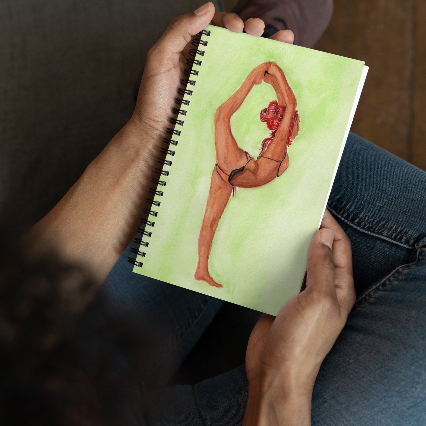 "The Yoga Girl" by M. Weems - Spiral notebook